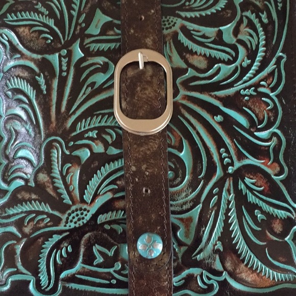 (Patricia Nash) Tooled turquoise crossbody - Picture 3 of 7